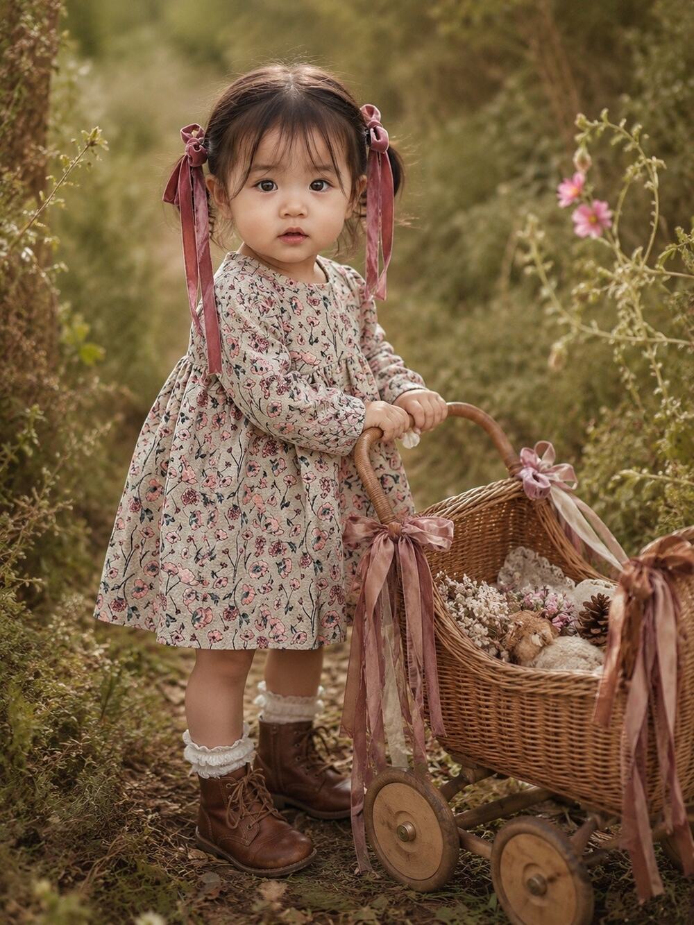 New Darling Zara Baby Earthy Blooming Floral Dress 12-18mths